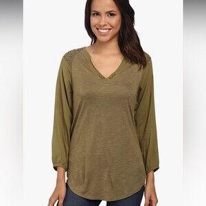NWT Sanctuary Clothing Country Green Wayward Boho Peasant Top Size XS